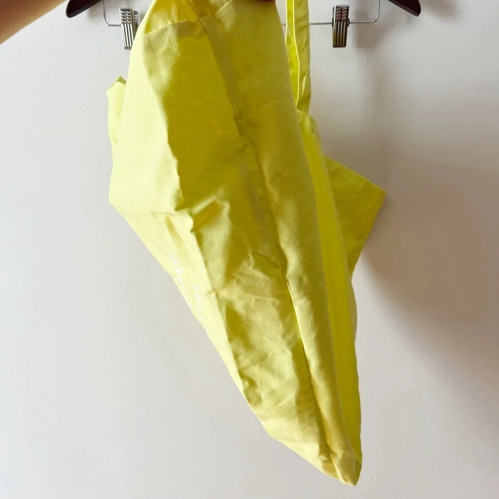 Kate Spade Neon Yellow Cotton Canvas Tote Shopping Bag Multi-use